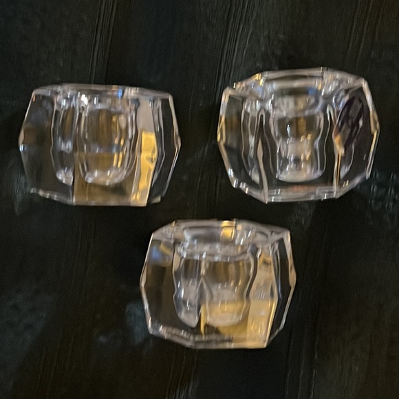 Crystal Candle Holders 6-sided for tapered candles - set of 3 - Made in the USA - Picture 8 of 10